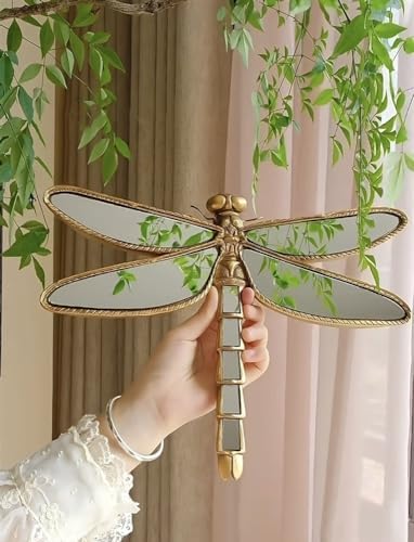 Dragonfly Wall Decor Resin Mirror Gold Handmade Retro Style 134x106in