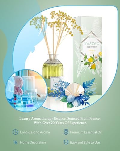 MIZZEO Reed Diffuser Set Lemon Zest Warm Cinnamon