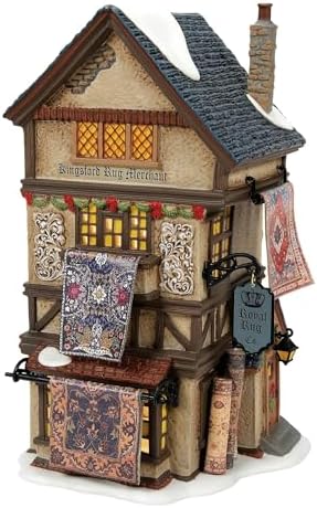 Department 56 Dickens Village Kingsford Rug Merchant Shop Light Building