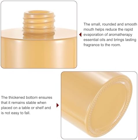 HARFINGTON 4pc Glass Diffuser Set 140ml Pale Orange with Silver Cap