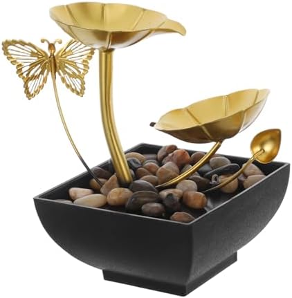 Luxshiny USB Powered Tabletop Waterfall Leaf Fountain for Home Decor