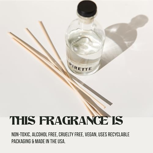 PIRETTE Reed Diffuser with 8 Bamboo Reeds 6 Oz