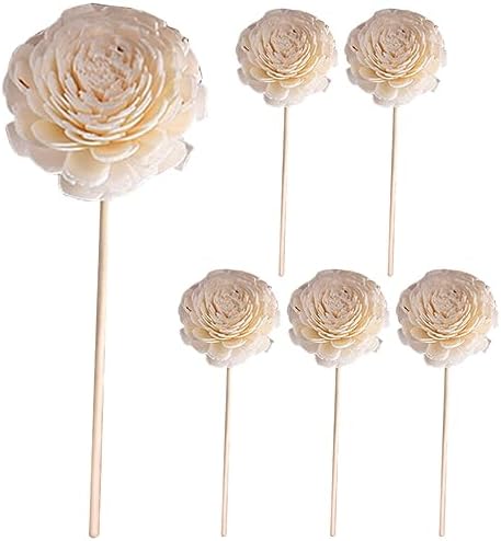 HOMSFOU Reed Diffuser Sticks 6pcs Rose Rattan Aroma Volatile Refill Sticks for Home Office Car