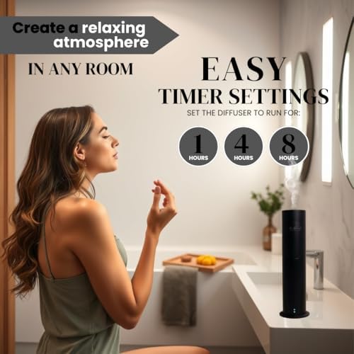 LUXSCENT COLLECTION Aroma Diffuser Starter Kit for 1000SQ FT Coverage - 120ML Waterless Essential Oil Included