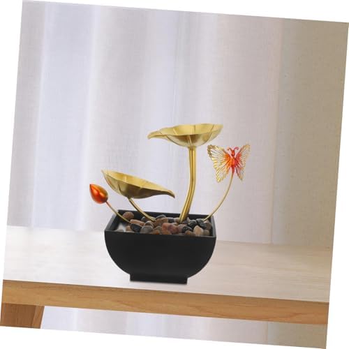 LIFKICH Indoor Waterfall Tabletop Fountain with Leaf Design