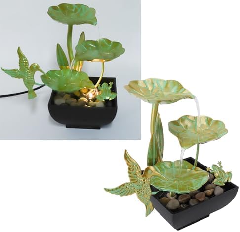 TOPINCN Tabletop Fountain with LED Lights USB Charging 3 Tier