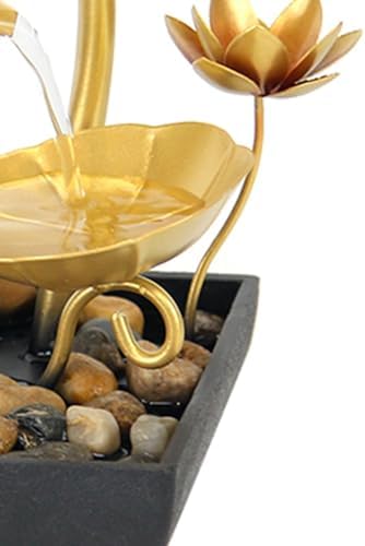 Gold 3 Tier Tabletop Water Fountain for Home Office Decor