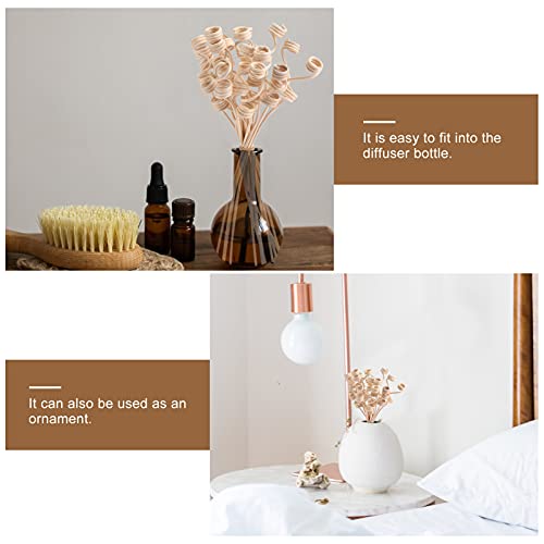 20Pcs Wavy Reed Diffuser Sticks Natural Rattan Khaki