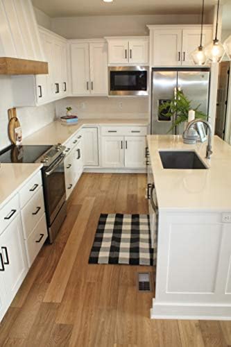 Black and White Plaid Buffalo Rug 28x43 Inches Indoor Outdoor