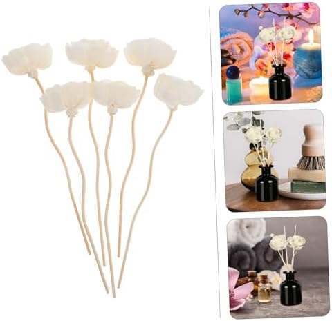 FOMIYES 6pcs Reed Diffuser Sticks Flower Heads Essential Oil Refills for Home Aromatherapy Decorative Diffuser Set