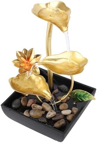 Leaf Tabletop Waterfall Fountain with LED 3 Tier