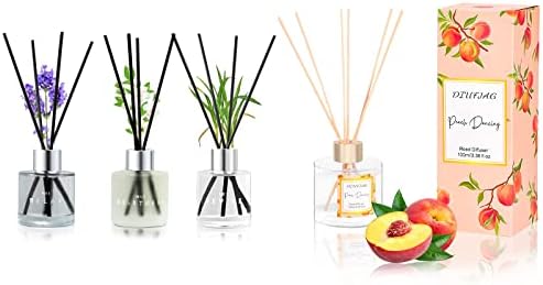 DIUFJAG 150ml and 100ml Peach Reed Diffuser Set