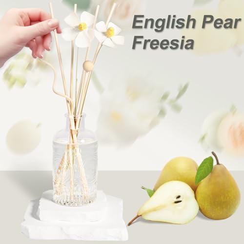 English Pear Freesia Reed Diffuser Set with 4 Rattan Sticks
