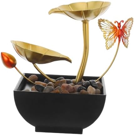 LIFKICH Indoor Waterfall Tabletop Fountain with Leaf Design