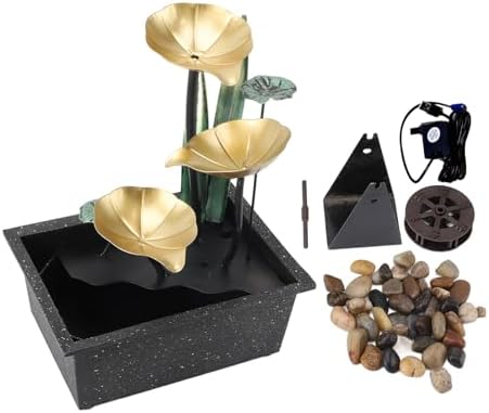 USB Tabletop Fountain with LED Desk Waterfall Decor