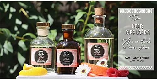 Divina Esencial Reed Diffuser Set with Bamboo Joy and Amber Glass Bottle