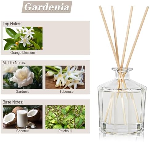 Gardenia Reed Diffuser Set with 10 Sticks