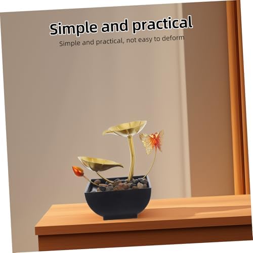 LIFKICH Indoor Waterfall Tabletop Fountain with Leaf Design