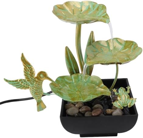 Zen Water Fountain with LED Light and Quiet Pump