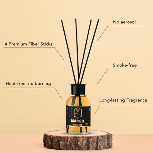 Mango Reed Diffuser Set - Tropical Scent for Home and Office