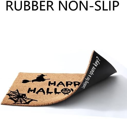 Halloween Decor Doormat Combo Set with Plaid Rug