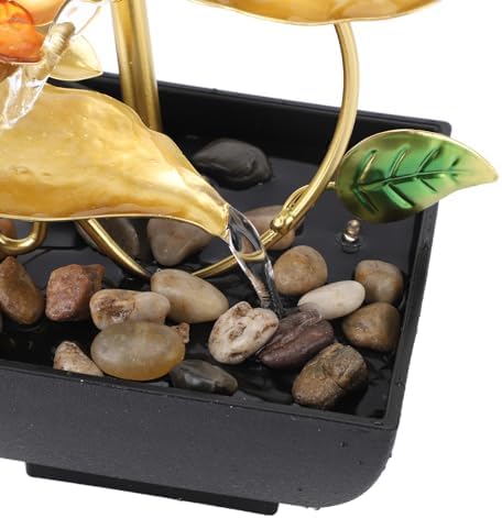 Leaf Tabletop Waterfall Fountain with LED 3 Tier