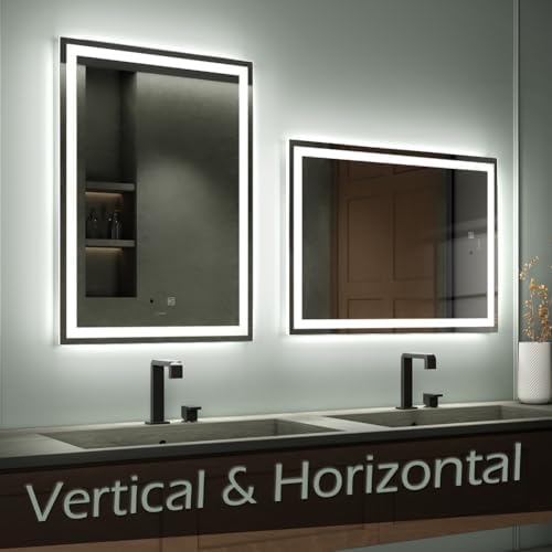 GP GANPE 32x40 Inch LED Bathroom Mirror with Bluetooth