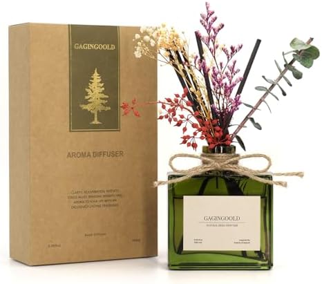 Gagingoold Reed Diffuser Set with 6 Fl Oz Sandalwood and Rose