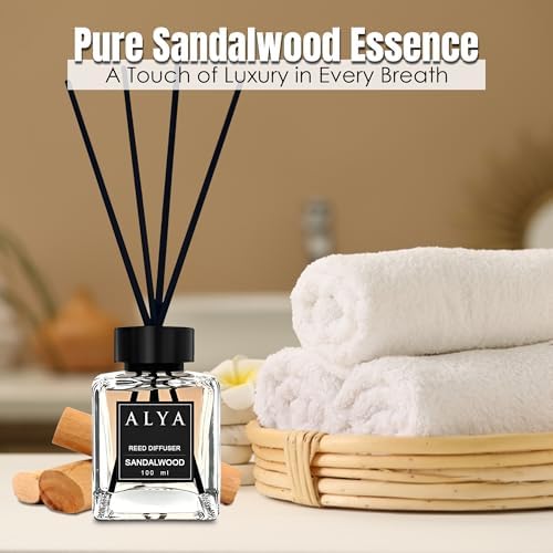 Sandalwood Reed Diffuser for Home - 100ml Long Lasting Aroma