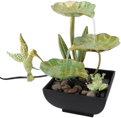 Zen Water Fountain with LED Light and Quiet Pump