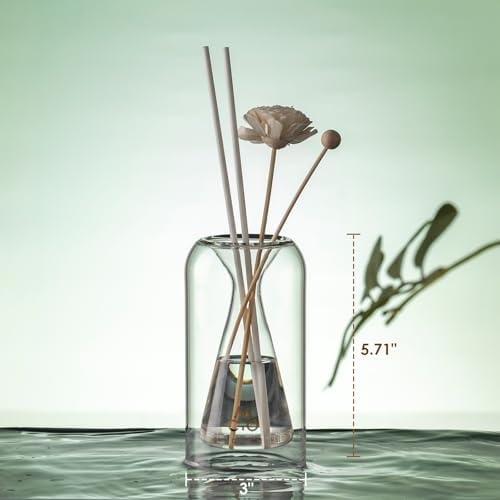COMI Empty Glass Diffuser Bottles with Reed Sticks and Luminous Base