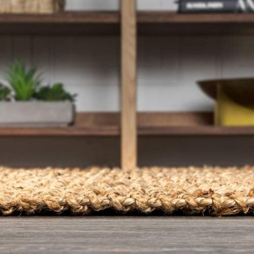 Jonathan Y NRF103A-4 Hand Woven Jute Area Rug with Fringe