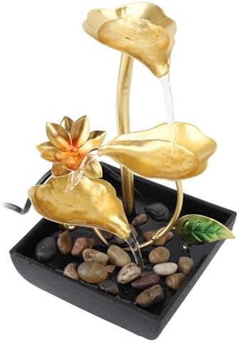 Leaf Tabletop Waterfall Fountain with LED 3 Tier
