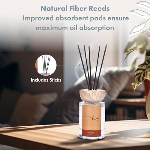 TranquilBeauty Zen Tea Scented Reed Diffuser Set