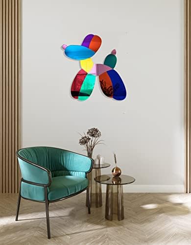 uniqstiq Balloon Dog Mirrored Acrylic Wall Art Multicolor