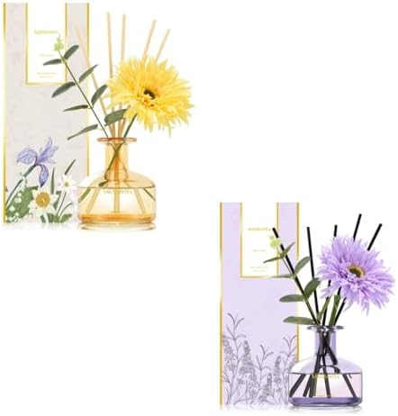 Saussavita Reed Diffuser Set 710 Oz with 7 Sticks Apple Blossom Lavender Scent