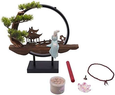 Netcoin Tabletop Water Fountain with Incense Burner and LED Lights