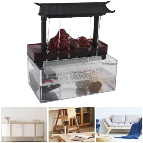 Tabletop Water Fountain with LED Light USB Powered Compact Design