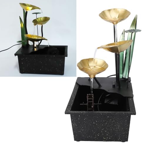 Compact Tabletop Fountain with LED Light and Adjustable Flow