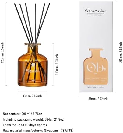 Wood Fragrance Reed Diffuser Stick Set 90 Days Cedar Sandalwood Aroma