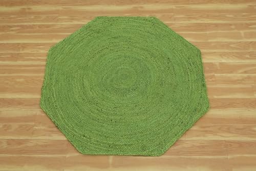 CASAVANI Decorative Kilim Octagon Area Rug Green