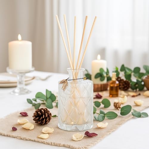 Glass Reed Diffusers Set of 6 with 40 Sticks