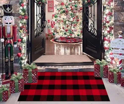 Christmas Buffalo Plaid Outdoor Rug 2x43