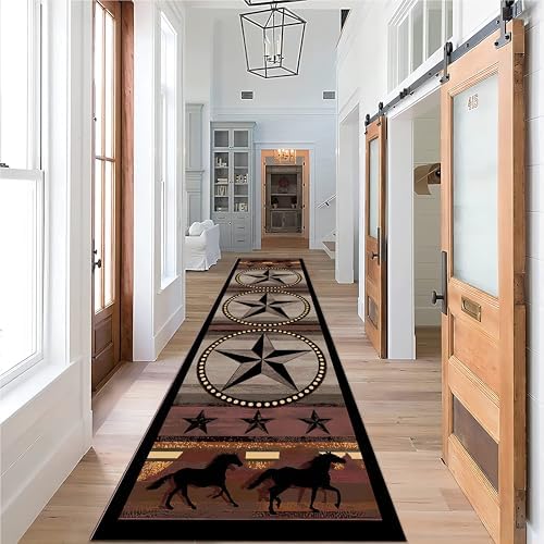 Vintage Rustic Barn Star Rug 2x7ft Hallway Floor Mat
