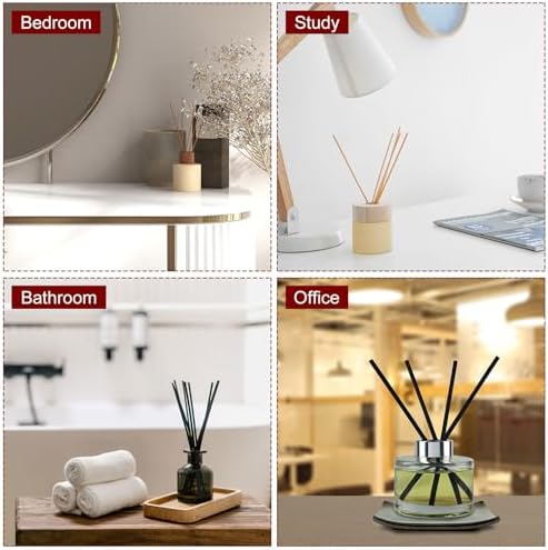 HARFINGTON 4pc Glass Diffuser Set 140ml Pale Orange with Silver Cap
