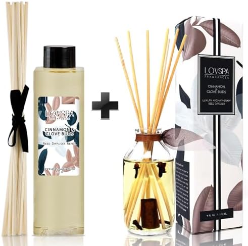 LOVSPA Cinnamon Clove Buds Reed Diffuser Refill Bundle