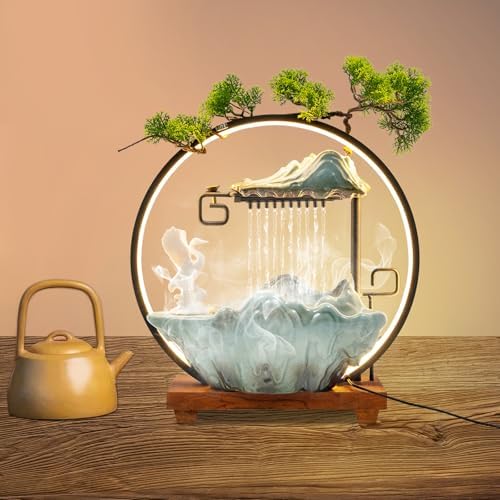 Haraisyo Romantic Tabletop Water Fountain with LED Light