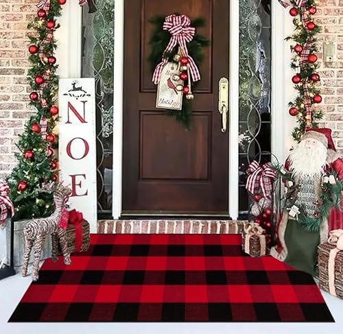 Christmas Buffalo Plaid Outdoor Rug 2x43