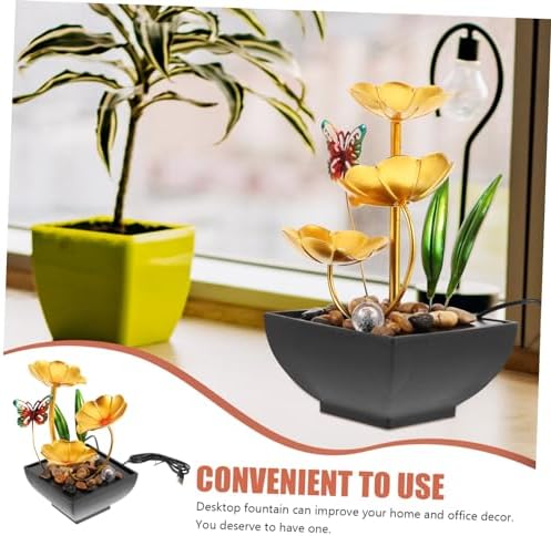 Indoor Water Feature Lotus Flower Fountain Tabletop Decor