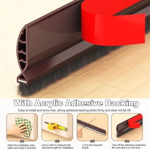 Under Door Draft Stoppers with Brush for Noise Reduction